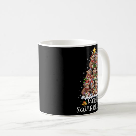 Squirrel Christmas Tree Lights Merry Squirrelmas S Kaffeetasse (VorderseiteRechts)