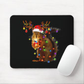 Squirrel Christmas Tree Lights Reindeer Santa Hat Mousepad (Mit Mouse)