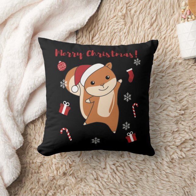 Squirrel Christmas Winter Animals Kissen (Decke)