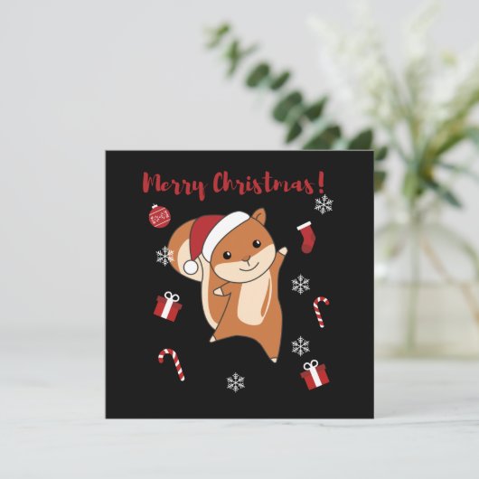 Squirrel Christmas Winteranimals Einladung (Stehend Vorderseite)