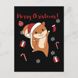 Squirrel Christmas Winteranimals Feiertagspostkarte