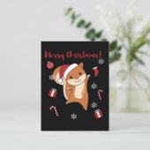 Squirrel Christmas Winteranimals Feiertagspostkarte (Stehend Vorderseite)