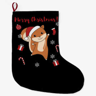 Squirrel Christmas Winteranimals Großer Weihnachtsstrumpf