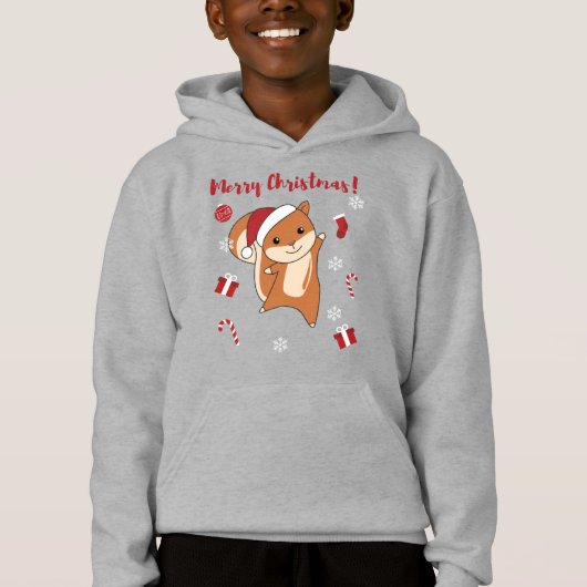 Squirrel Christmas Winteranimals Hoodie (Vorderseite)