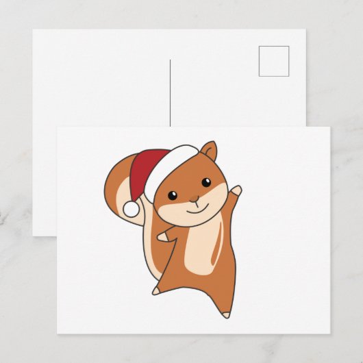 Squirrel Christmas Winteranimals Postkarte (Vorne/Hinten)