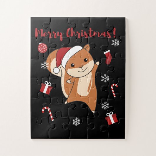 Squirrel Christmas Winteranimals Puzzle (Vertikal)