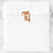 Squirrel Christmas Winteranimals Quadratischer Aufkleber (Tasche)