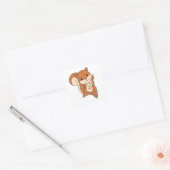 Squirrel Christmas Winteranimals Quadratischer Aufkleber (Umschlag)