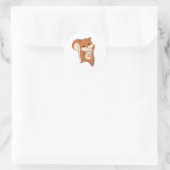 Squirrel Christmas Winteranimals Runder Aufkleber (Tasche)