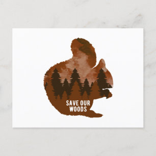 Squirrel Climate Change Environmental Protection Postkarte