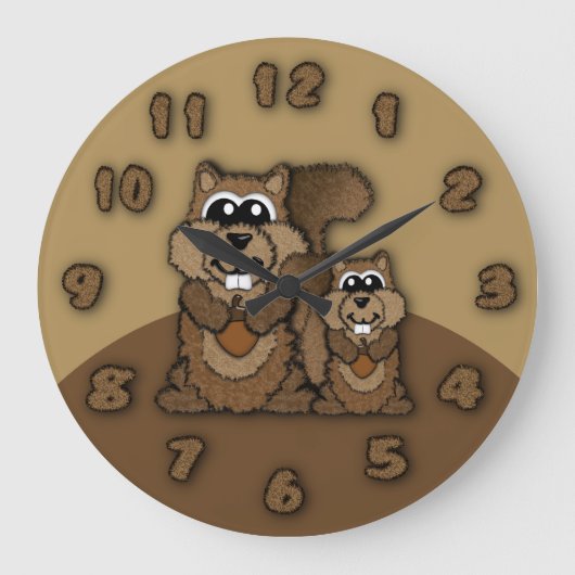 Squirrel Clock Große Wanduhr (Vorderseite)