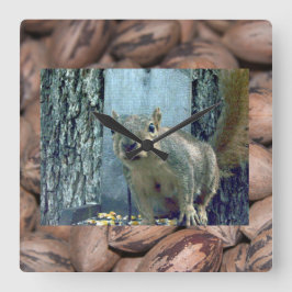 Squirrel Clock Quadratische Wanduhr