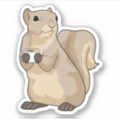 Squirrel Coffee Cup Aufkleber (Vorderseite)