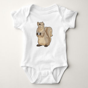 Squirrel Coffee Cup Baby Strampler