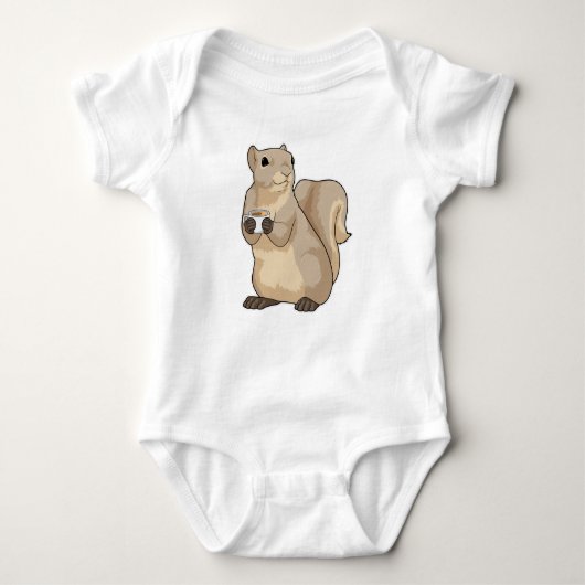 Squirrel Coffee Cup Baby Strampler (Vorderseite)