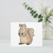 Squirrel Coffee Cup Postkarte (Stehend Vorderseite)