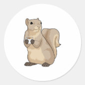 Squirrel Coffee Cup Runder Aufkleber (Vorderseite)