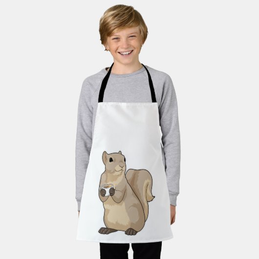 Squirrel Coffee Cup Schürze (Getragen)