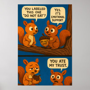 Squirrel Comic - Emotional Support Acorn-Witz Poster