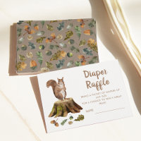 Squirrel Diaper Raffle Baby Shower Enclosure Card
