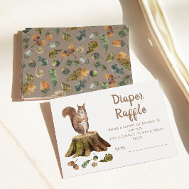 Squirrel Diaper Raffle Baby Shower Enclosure Card Begleitkarte