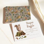 Squirrel Diaper Raffle Baby Shower Enclosure Card Begleitkarte