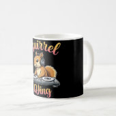Squirrel DJ Party Vibes Funny Retro DJ Mug Kaffeetasse (VorderseiteRechts)