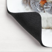 Squirrel Eating a Nut Cute Winter Photo Mousepad (Ecke)