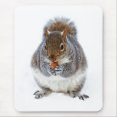 Squirrel Eating a Nut Cute Winter Photo Mousepad (Vorne)