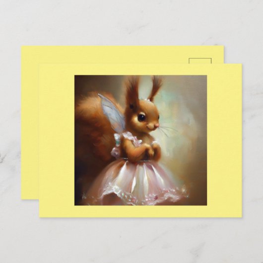 Squirrel Fairy Postkarte (Vorne/Hinten)
