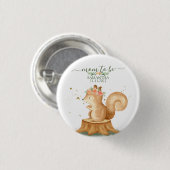 Squirrel Family wildlife animal baby newborn Button (Vorne & Hinten)