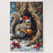 Squirrel Frantically Stashing Christmas Chestnuts Puzzle (Vertikal)