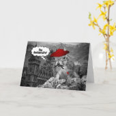 Squirrel French Artist Birthday Karte (Gelbe Blume)