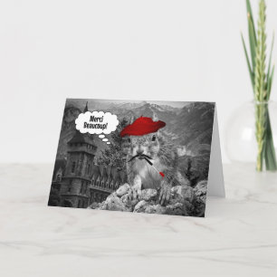 Squirrel French Artist Merci Beaucoup Dankeskarte