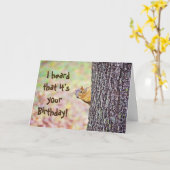 Squirrel Funny Birthday Card Karte (Gelbe Blume)