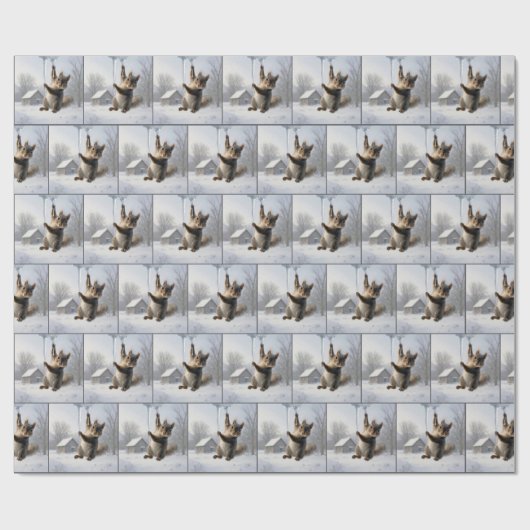 Squirrel Hanging From an Icicle Geschenkpapier (Flach)