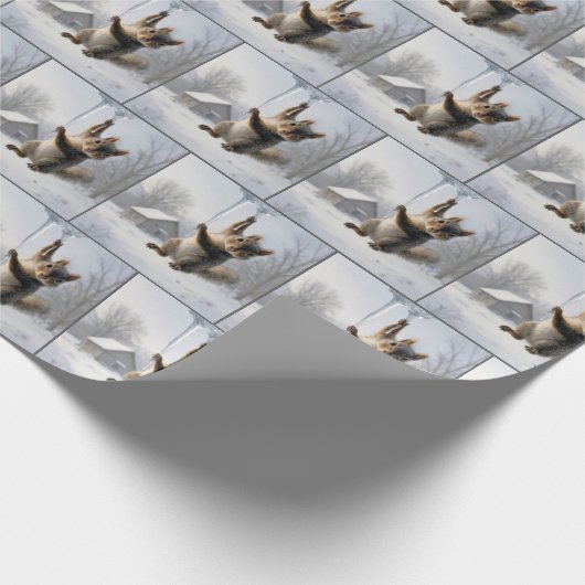 Squirrel Hanging From an Icicle Geschenkpapier (Ecke)