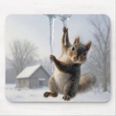 Squirrel Hanging From an Icicle Mousepad (Vorne)
