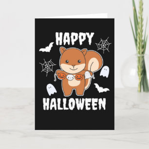 Squirrel Happy Halloween Pumpkin Anzug Feiertagskarte