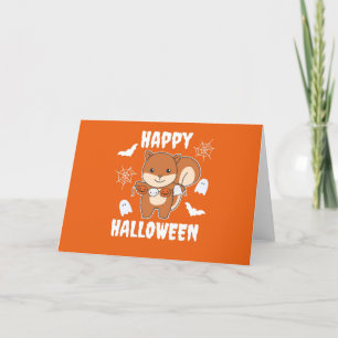 Squirrel Happy Halloween Pumpkin Anzug Feiertagskarte