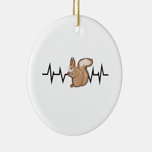 Squirrel Heartbeat Keramik Ornament (Rechts)