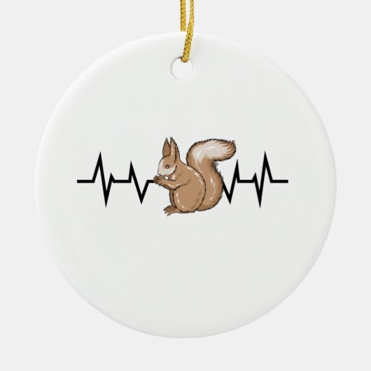 Squirrel Heartbeat Keramik Ornament (Vorne)