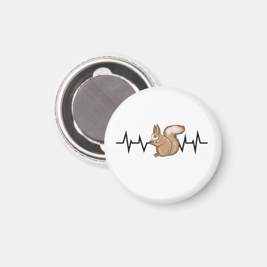 Squirrel Heartbeat Magnet (Vorderseite/Rückseite)