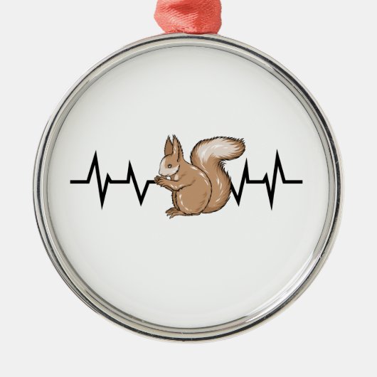 Squirrel Heartbeat Ornament Aus Metall (Vorne)