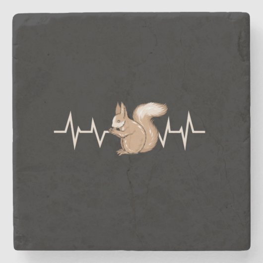 Squirrel Heartbeat Steinuntersetzer (Vorderseite)