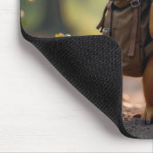 Squirrel Hiking In a Forest Mousepad (Ecke)