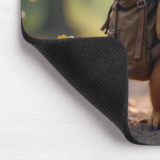 Squirrel Hiking In a Forest Mousepad (Ecke)