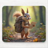 Squirrel Hiking In a Forest Mousepad (Vorne)
