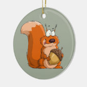 SQUIRREL HOLDING ACORN KERAMIK ORNAMENT (Links)