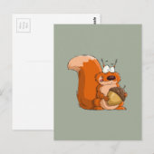 SQUIRREL HOLDING ACORN POSTKARTE (Vorne/Hinten)